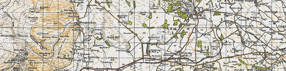 Old map of Berrier Hill in 1947