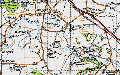 Old map of Berrington Pool in 1947