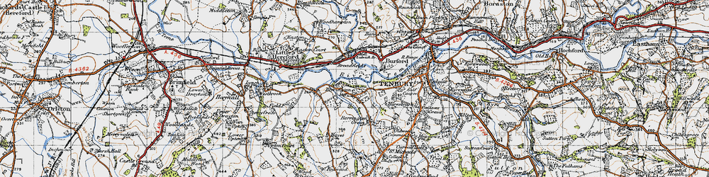 Old map of Berrington in 1947
