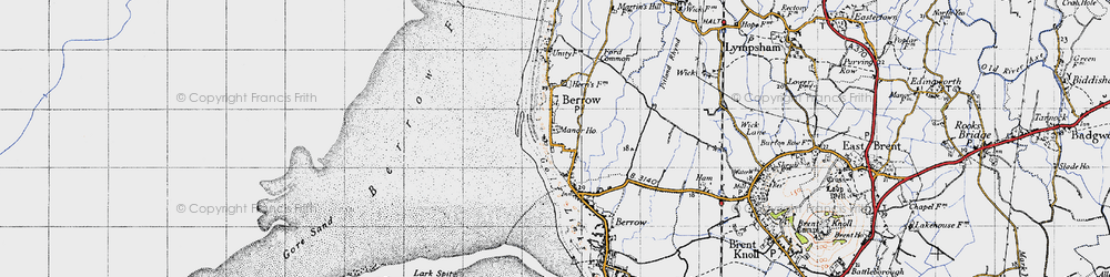 Old map of Berrow in 1946