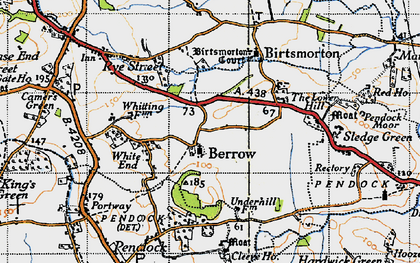 Old map of Berrow in 1947