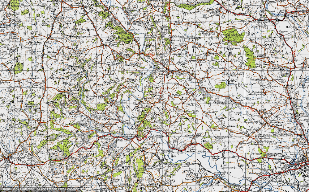 Old Map of Historic Map covering Berrow Hill in 1947