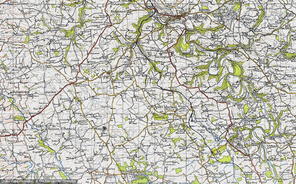 Old Map of Berry Cross, 1946 in 1946