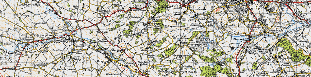 Old map of Berry Moor in 1947