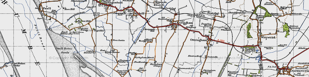 Old map of Berrygate Hill in 1947