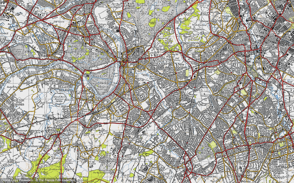 Old Map of Berrylands, 1945 in 1945