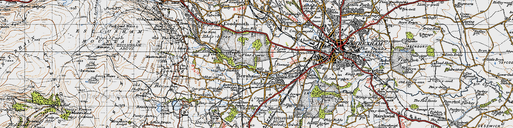 Old map of Bersham in 1947
