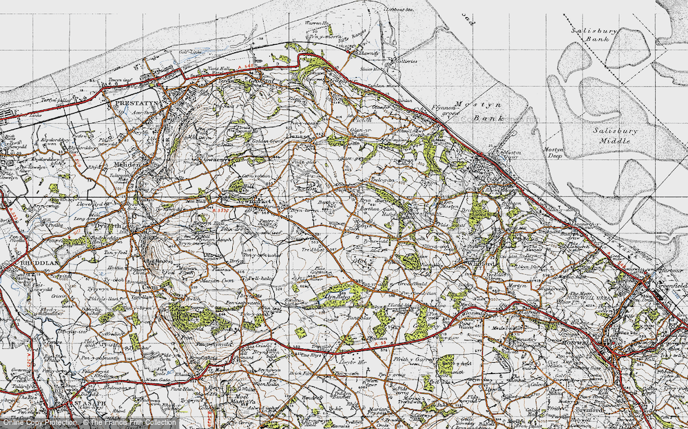 Old Map of Berthengam, 1947 in 1947
