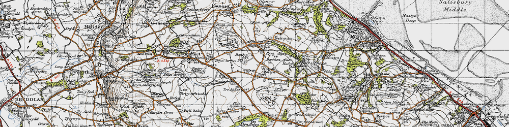 Old map of Berthengam in 1947
