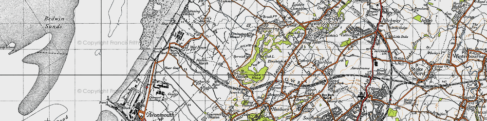 Old map of Berwick in 1946