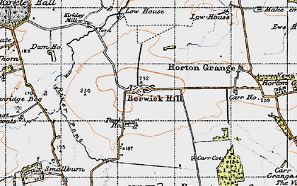 Old map of Berwick Hill in 1947