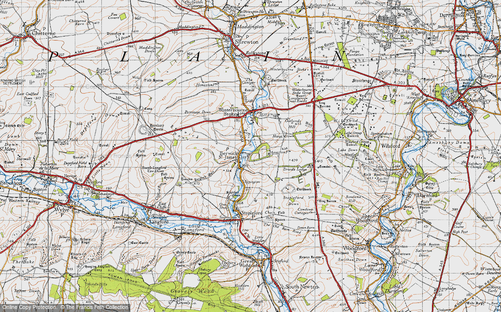 Old Map of Berwick St James, 1940 in 1940