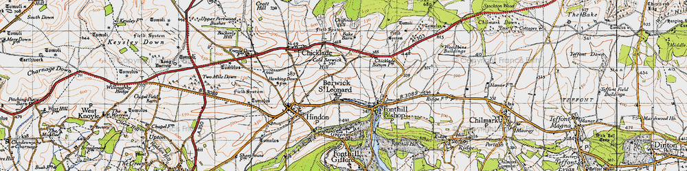 Old map of Berwick St Leonard in 1940