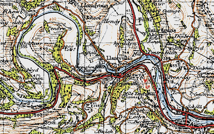 Old map of Berwyn in 1947
