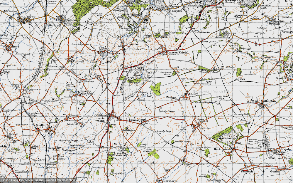 Old Map of Historic Map covering Bescaby Oaks in 1946