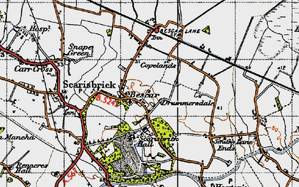 Old map of Bescar in 1947