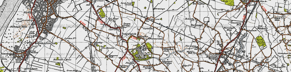 Old map of Bescar Lane Sta in 1947