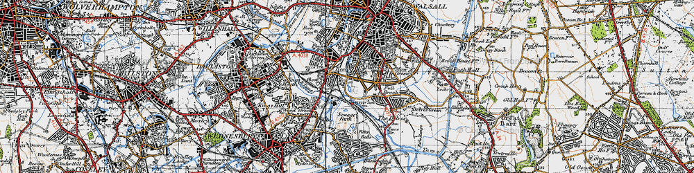 Old map of Bescot in 1946