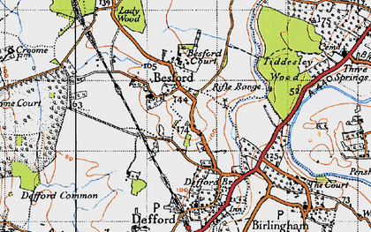 Old map of Besford in 1946