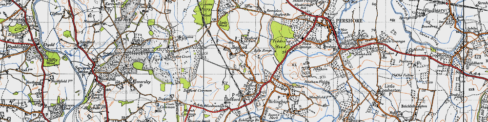 Old map of Besford in 1946