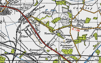 Old map of Bessacarr in 1947