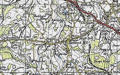 Old map of Best Beech Hill in 1940