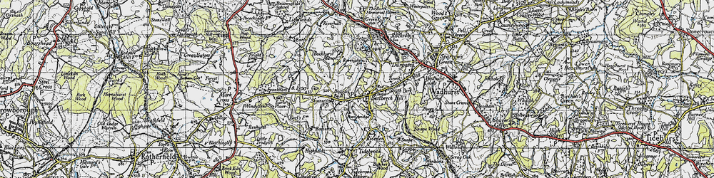 Old map of Buckhurst Place in 1940