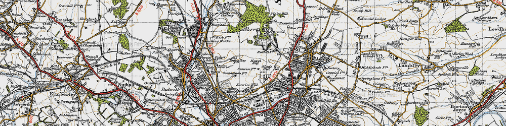 Old map of Bestwood in 1946