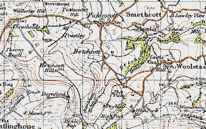 Old map of Betchcott Hollow in 1947
