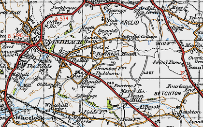 Old map of Betchton Heath in 1947