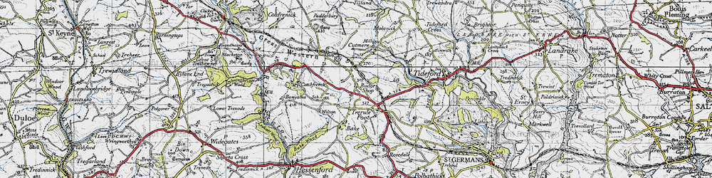 Old map of Bonyalva in 1946
