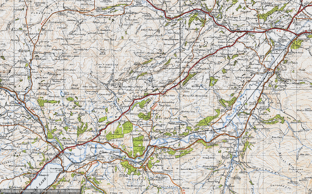 Old Map of Historic Map covering Blaen Cwm in 1947