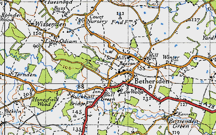 Old map of Bethersden in 1940