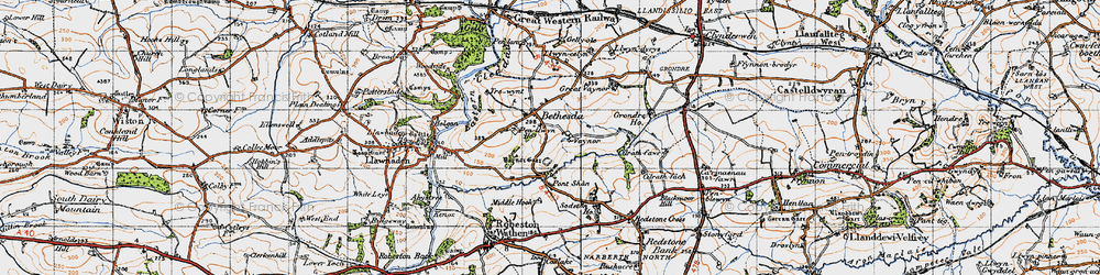 Old map of Bethesda in 1946