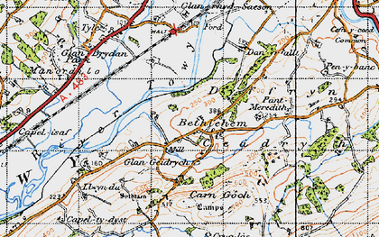Old map of Y Gaer Fawr in 1947