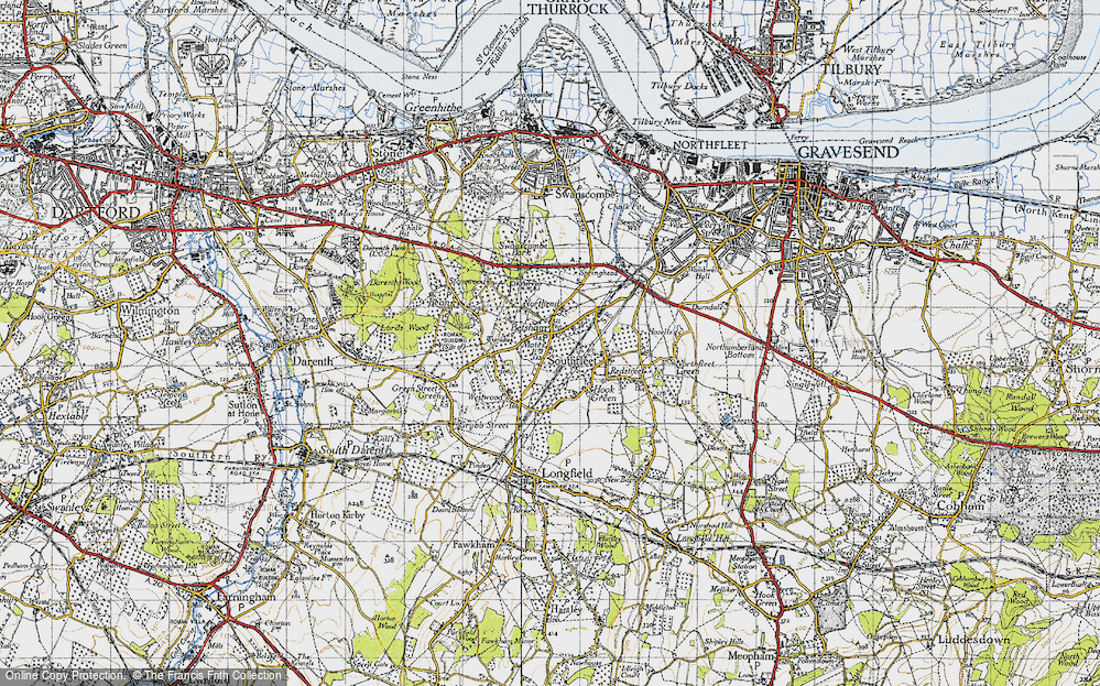 Old Map of Betsham, 1946 in 1946