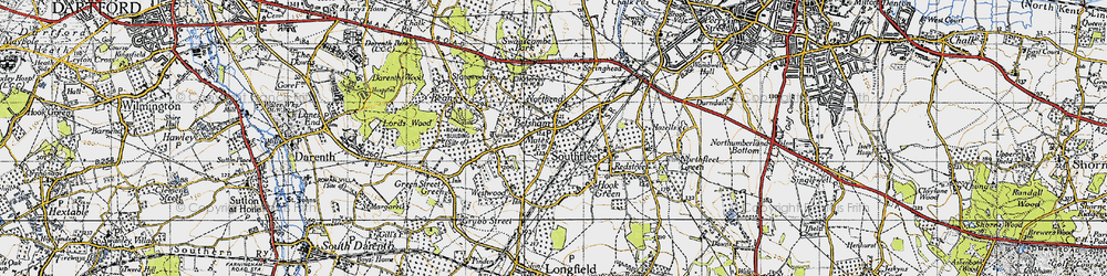 Old map of Betsham in 1946