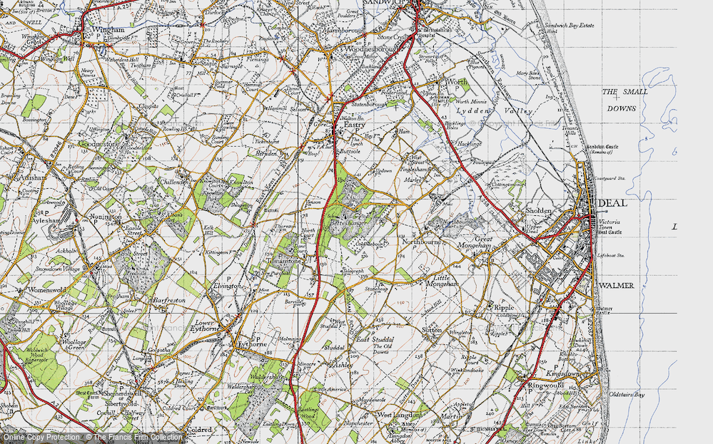 Old Map of Betteshanger, 1947 in 1947