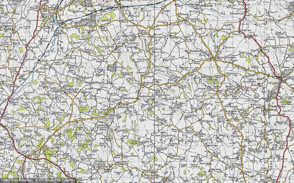 Old Map of Bettiscombe, 1945 in 1945