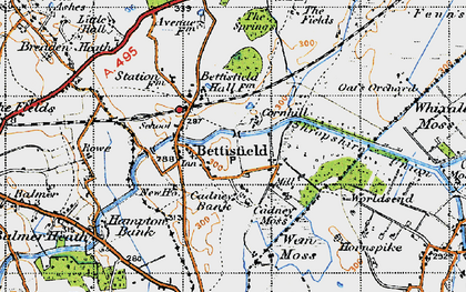 Old map of Bettisfield in 1947