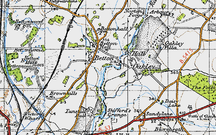 Old map of Betton in 1946