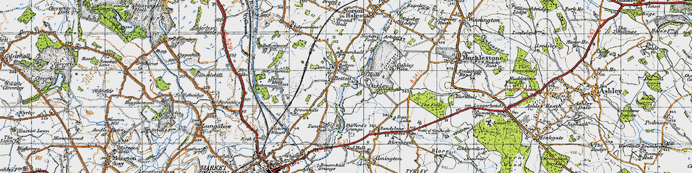 Old map of Betton in 1946