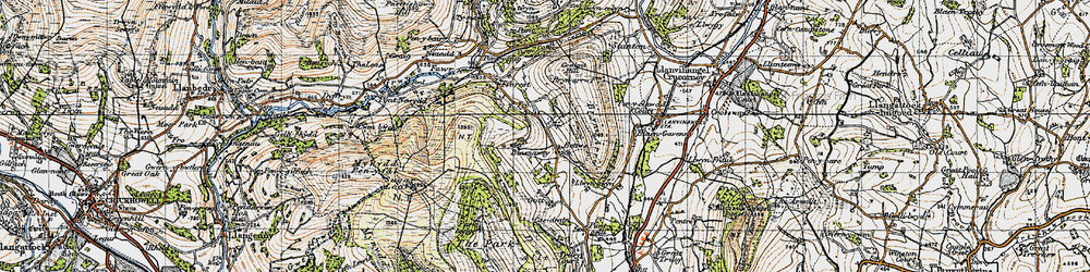 Old map of Bryn Arw in 1947