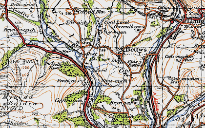 Old map of Bettws in 1947