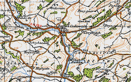 Old map of Bettws Cedewain in 1947