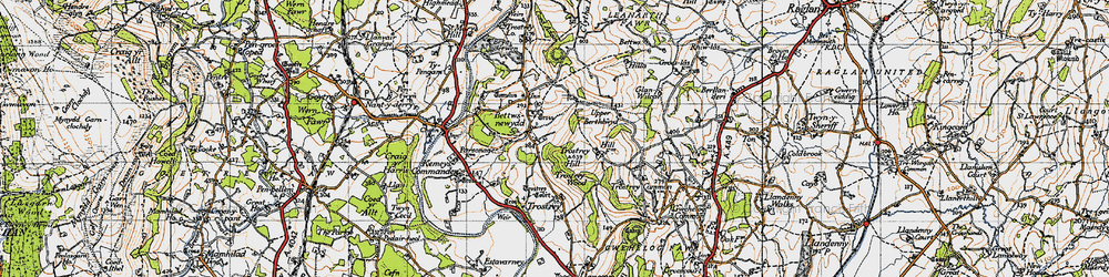 Old map of Trostrey Hill in 1946