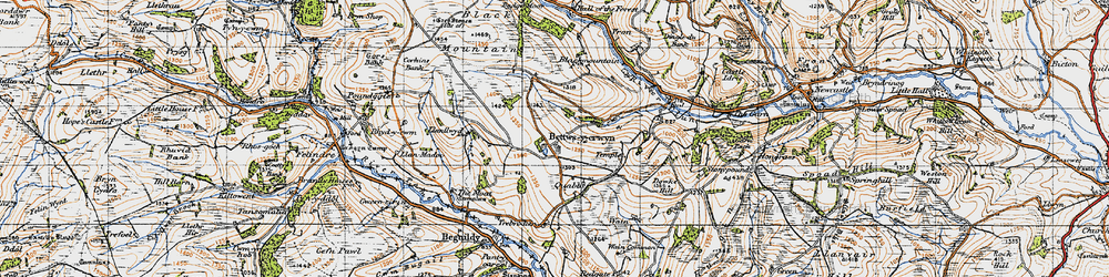 Old map of Bettws-y-crwyn in 1947