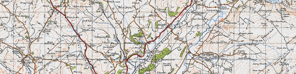 Old map of Betws Bledrws in 1947