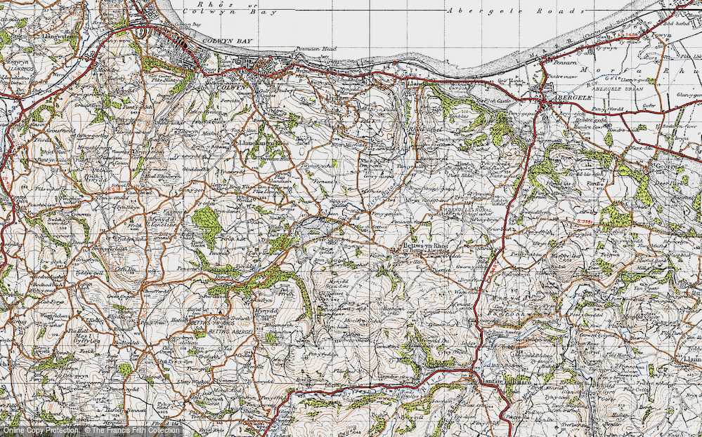 Old Map of Historic Map covering Bryncar in 1947