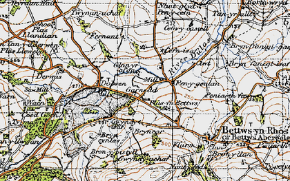 Old map of Betws-yn-Rhos in 1947